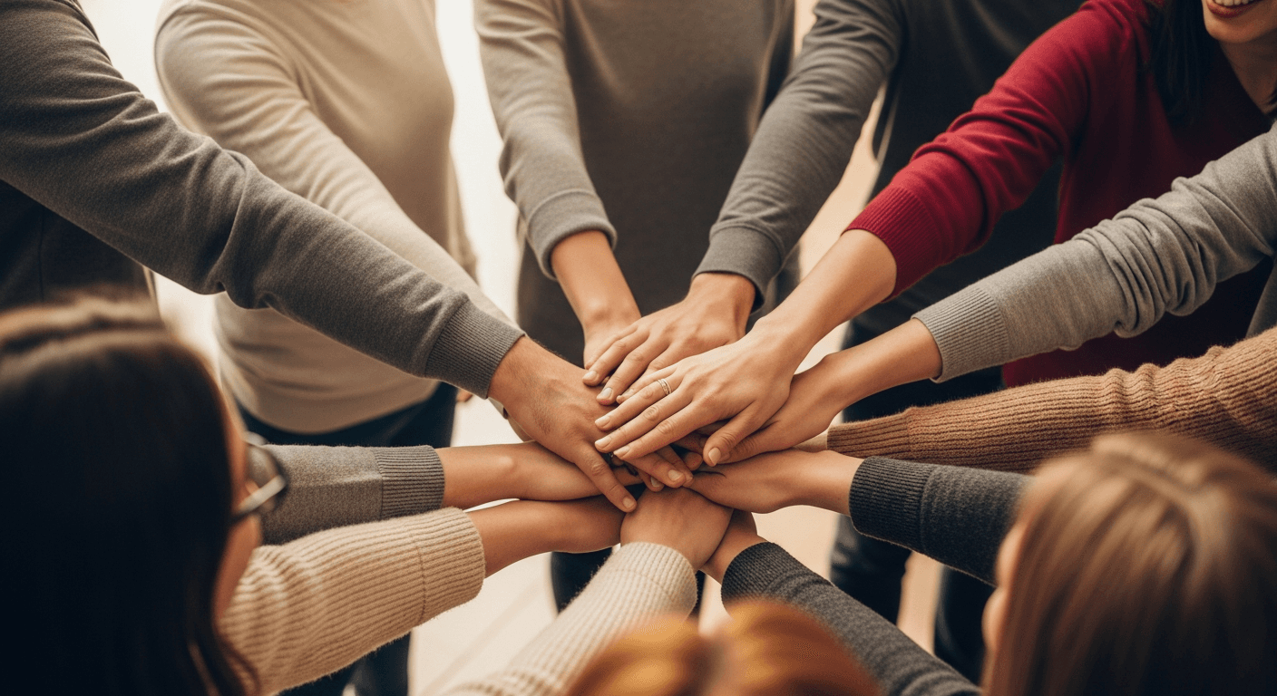Nonprofit volunteers working together