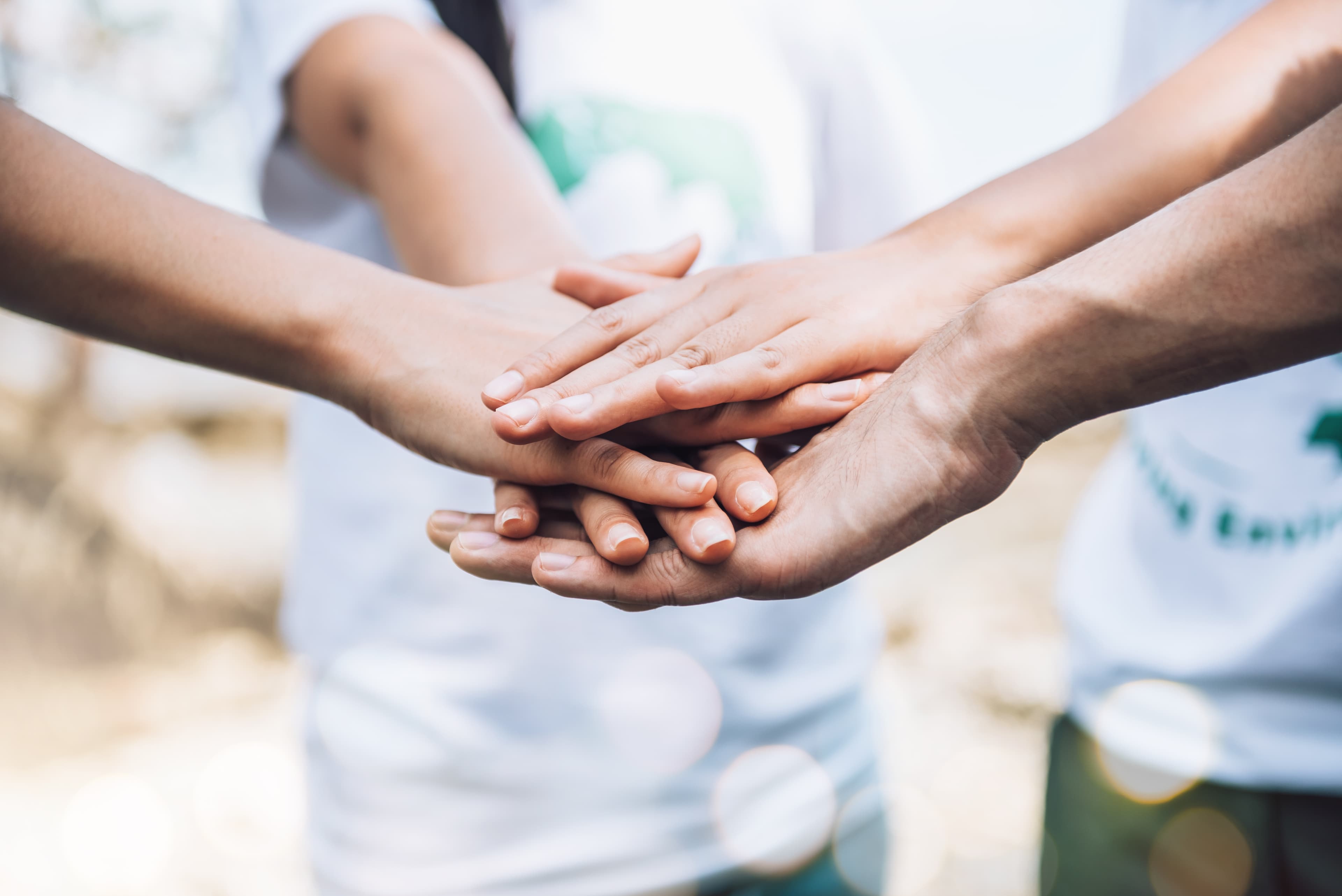 Volunteers actively serving the community through mission work
